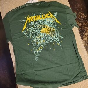 NWT METALLICA DARK GREEN SPIDERWEB GRAPHIC TEE, VARIOUS SIZES